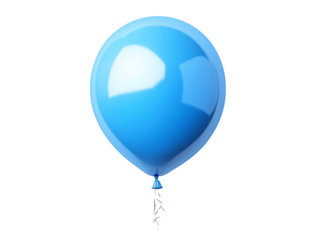 Bright blue balloon floating gently in the air