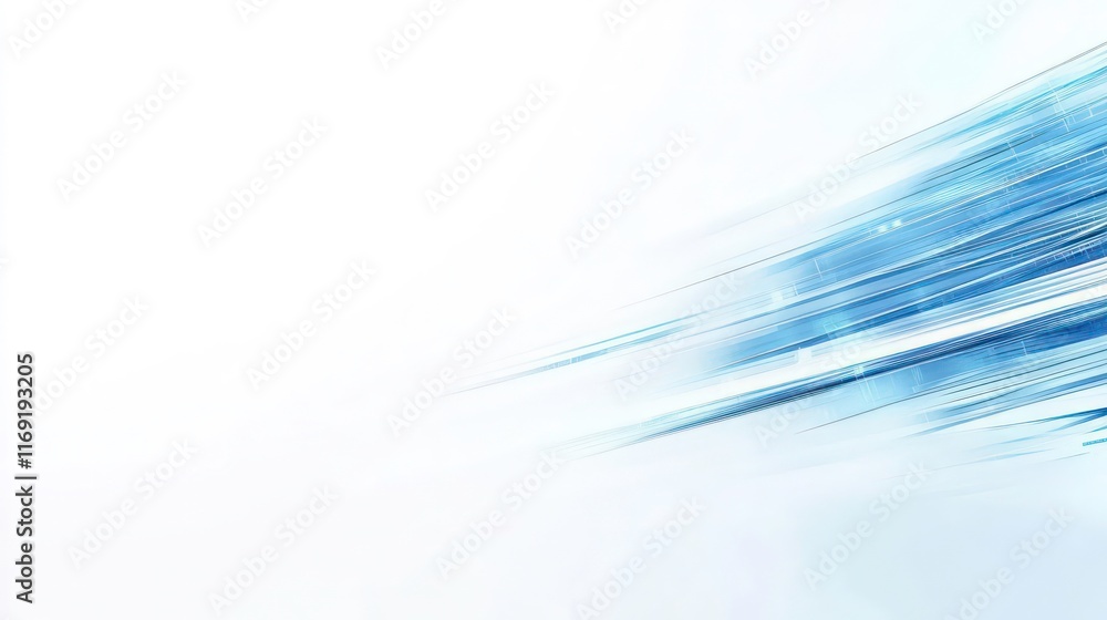 Poster abstract linear blue lines pattern on white background technology line, speed motion, fast forward c