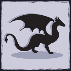Hand Drawn Dragon Silhouette illustration