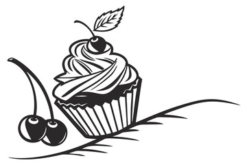 A Cupcake on a white background