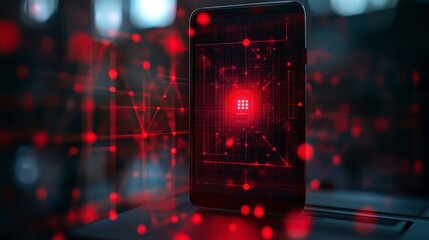 Smartphone Displaying Network Connections Data Flow and Digital Technology