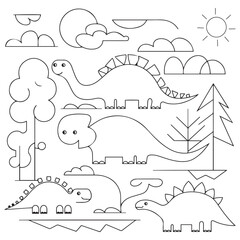 Dinosaur Coloring Book Pages for Kids