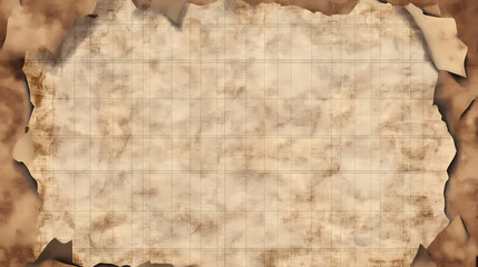 Vintage old brown parchment paper sheet isolated on transparent background. Parchment. Illustration