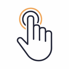 Hand Gesture Touch Icon Vector Design.