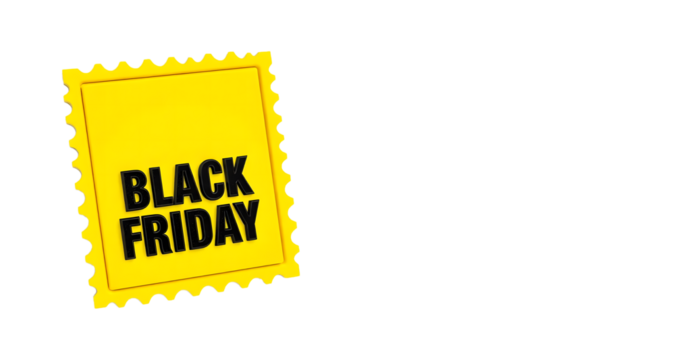 Black Friday 3d logo yellow and black on white background