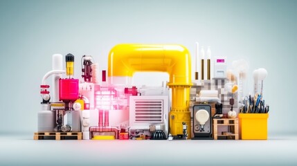 Industrial Equipment and Machinery Components Diverse Manufacturing Technology Collage