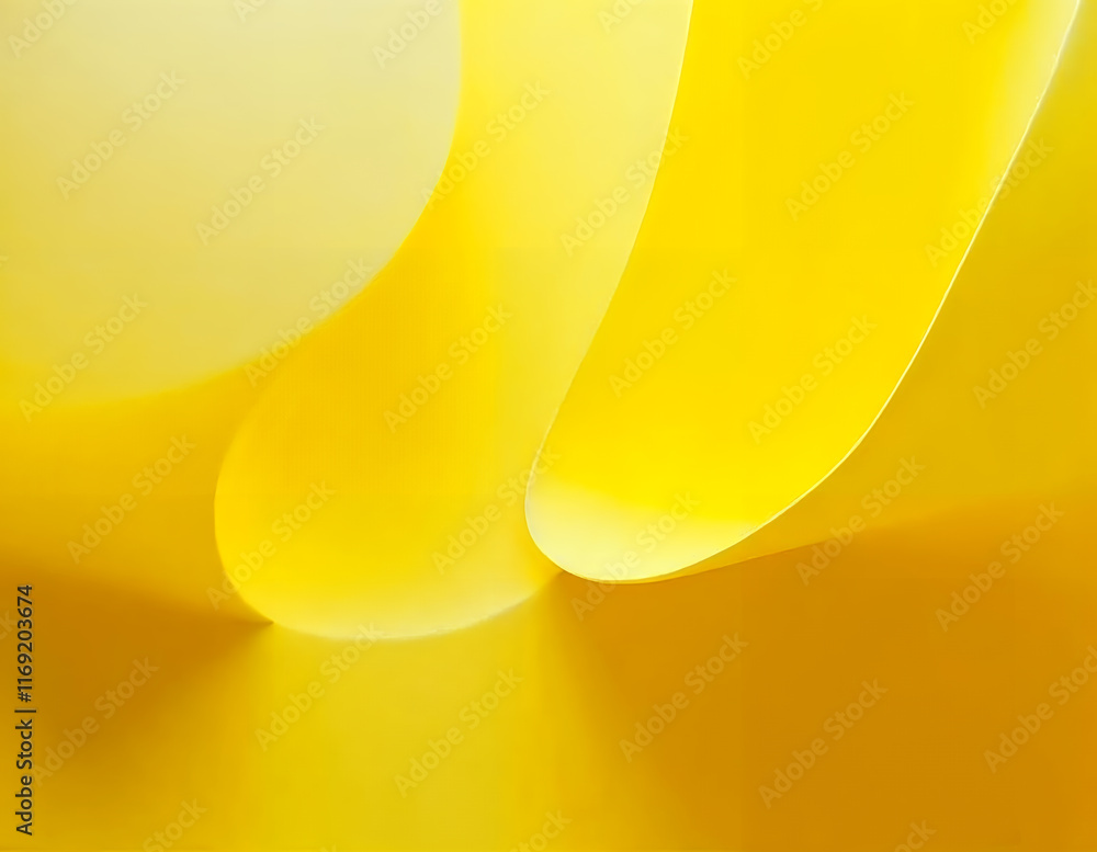 Aufkleber yellow abstract background featuring large, smooth, curved shapes with varying shades of yellow, cre
