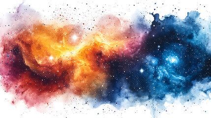 Vibrant cosmic nebula with swirling colors and stars.