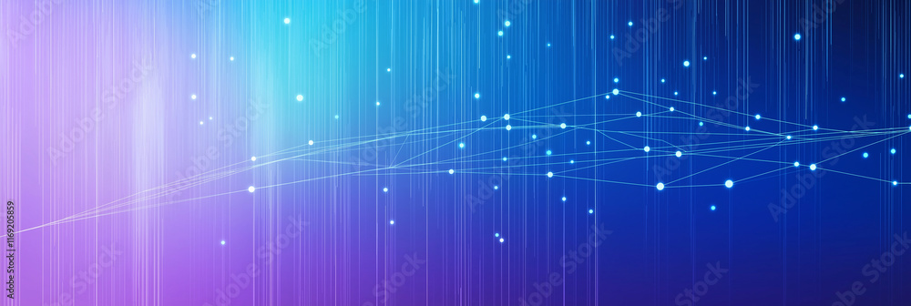 Aufkleber Network connecting points abstract background showing data flow