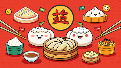 set of cakes and desserts