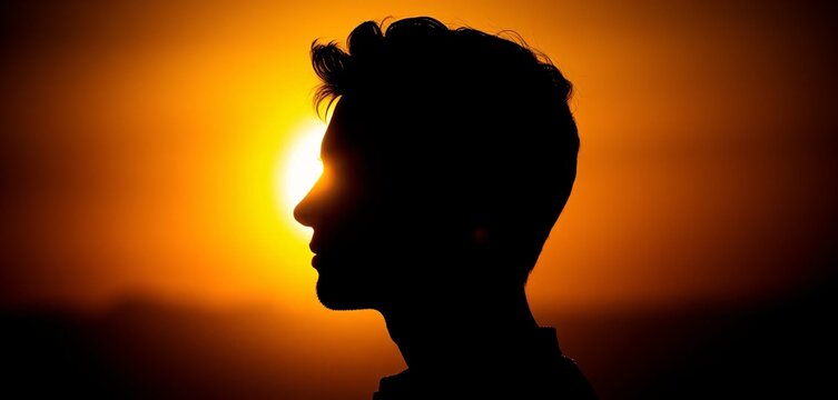 silhouette of a person in the sun