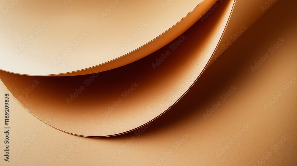 Poster beige abstract paper curves creating elegant background design