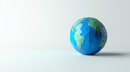 Low Polygonal Earth Globe Model 3D Render Global Connectivity Concept