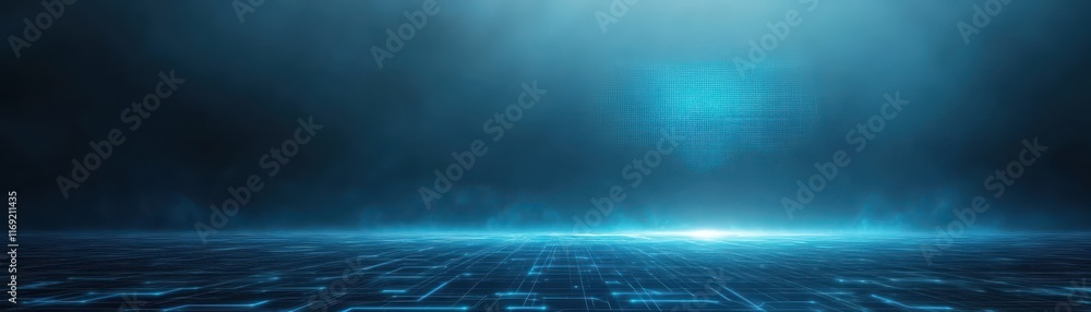 Aufkleber dark blue grid background seamless pattern, ideal for modern web design and digital projects serene 