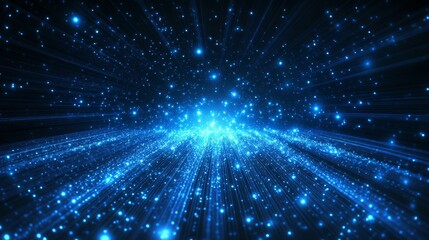 Naklejka premium Abstract Light Trails of Blue Particles