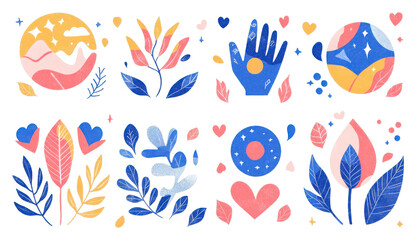 Obraz premium Vibrant abstract floral illustrations digital art colorful design creative studio artistic perspective nature concepts