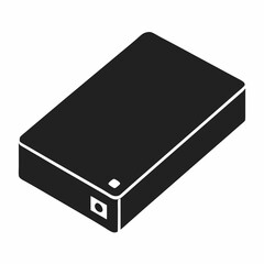 External Hard Drive Black Silhouette Vector