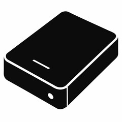 External Hard Drive Black Silhouette Vector