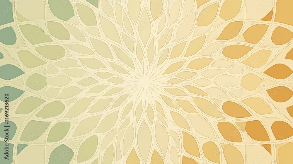Poster abstract pattern with soft colors creating a floral design.