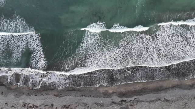 Waves and sea on the coast of Langanes peninsula in Iceland