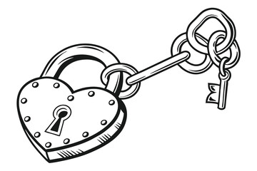 A Love Padlock on a white background