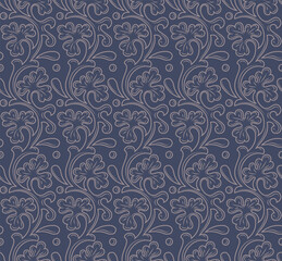 Vector flower seamless pattern element. Elegant texture for backgrounds. Classical luxury old fashioned floral ornament, seamless texture for wallpapers, textile, wrapping.