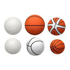 kinds of sports ball on white background