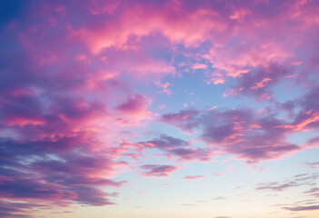 Fototapeta premium a breathtaking sky during dawn or dusk, painted with hues of purple, pink, and a hint of blue