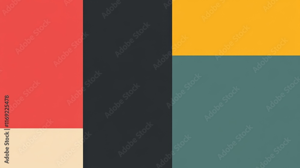 Aufkleber a geometric abstract composition featuring blocks of various colors.