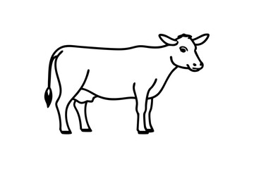 Cow Vector Icon on Clean White Background