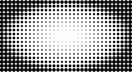 Monochrome dotted grid: abstract black and white design with depth, abstract vector background.