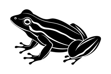 Frog Silhouette Clipart Icon on Clean White Background