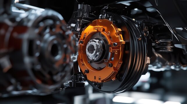 A 3D holographic view of a vehicle's braking system, offering an immersive and informative look at its intricate design and components.