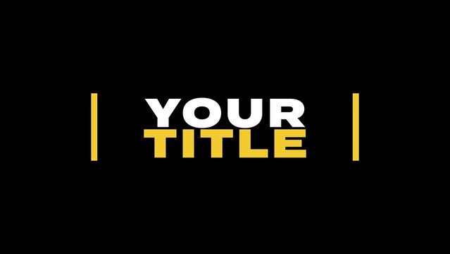 Simple Title Reveal Intro