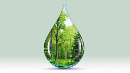 Nature action capturing a lush forest in a water droplet tranquil environment close-up view