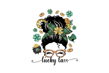 Lucky lass, St. Patrick's Day sublimation Design