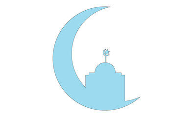 Eid flat icon, vector illustration for holiday Ramadan.