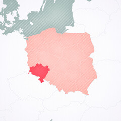 Map of Poland - Lower Silesia
