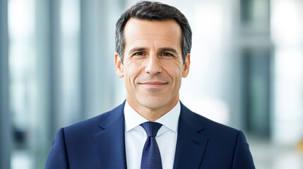 Fototapeta premium Leadership insights from a business conference speaker's close-up portrait