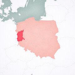 Map of Poland - Lubusz Voivodeship