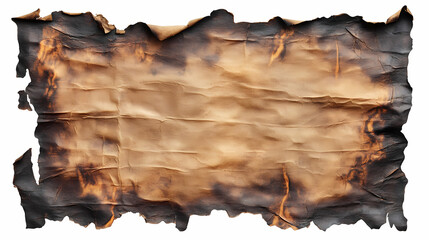 Aged, crumpled parchment paper with burnt edges. ideal for antique, historical, or fantasy designs. Parchment. Illustration
