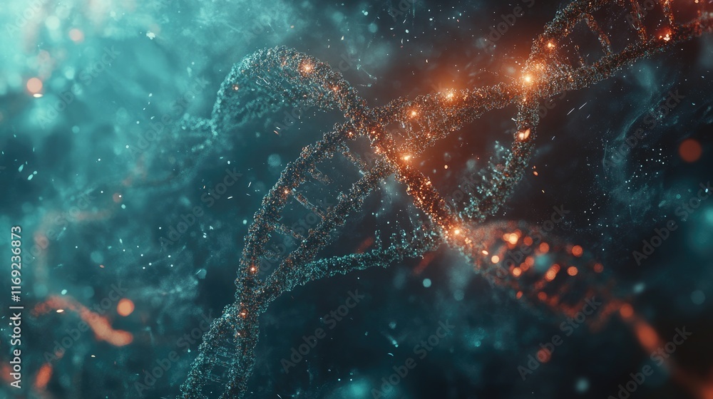Poster a conceptual diagram illustrating crispr gene editing in genetic engineering, with a focus on precis