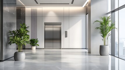 Fototapeta premium Elevator in Office Floor Interior