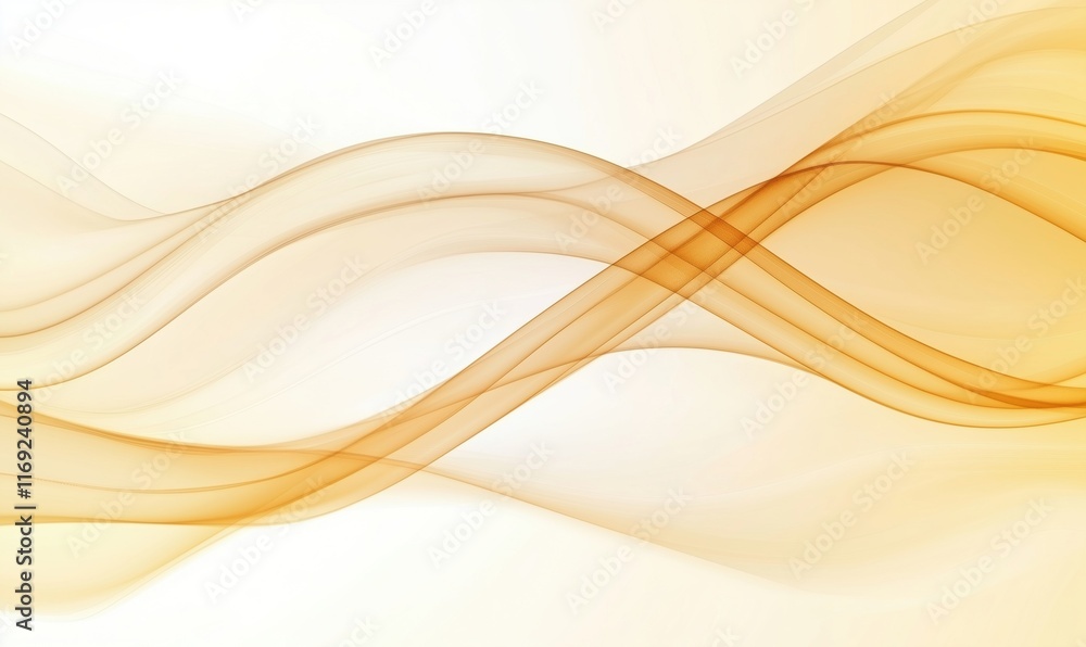 Poster abstract flowing waves in warm orange tones creating a sense of movement and elegance