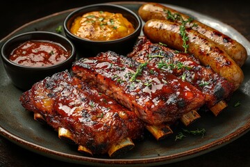 assorted barbecue meats