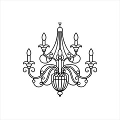 Luxurious Chandelier Vector Illustration on White Background