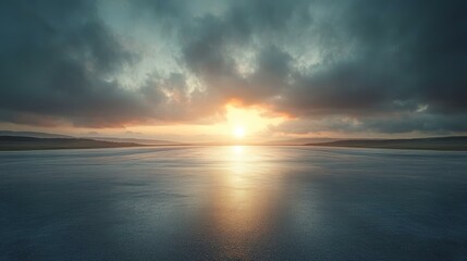 Obraz premium Sunrise over a Calm Waterway