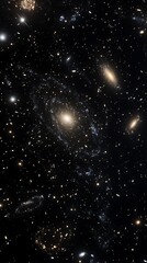 Naklejka premium A breathtaking view of galaxies and stars in deep space.