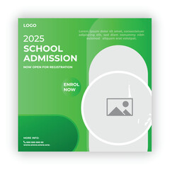 School admission social banner design social media post design template



