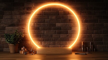 Artisan Craftsmanship in the Traditional Watchmaking Process, a neon light photography image of glowing neon outlines around a traditional watchmaking desk, with tools and components.